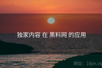独家内容 在 黑料网 的应用