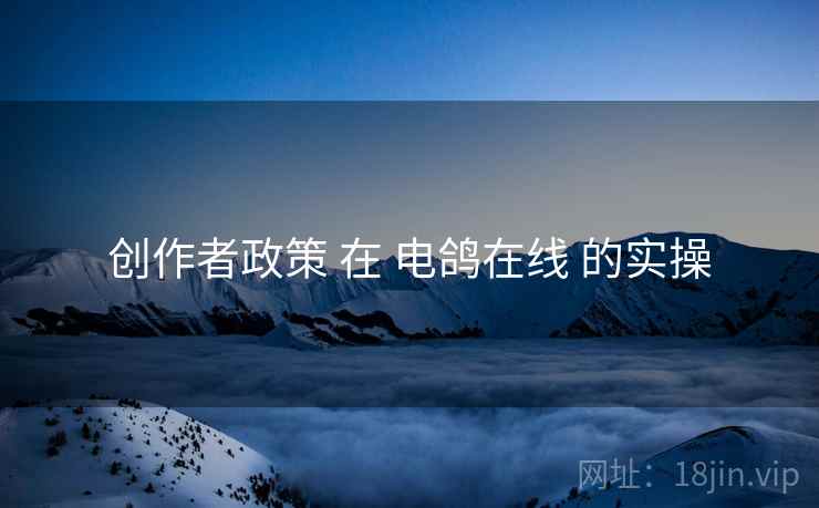 创作者政策 在 电鸽在线 的实操