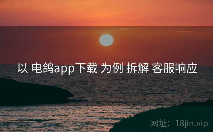以 电鸽app下载 为例 拆解 客服响应