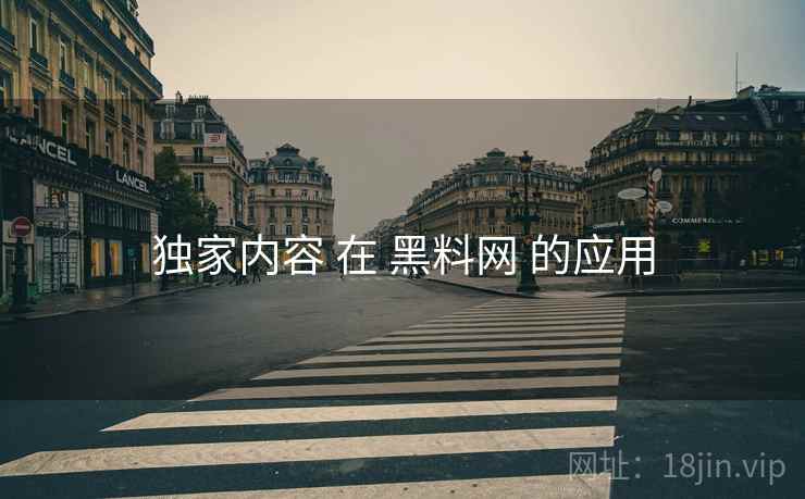 独家内容 在 黑料网 的应用