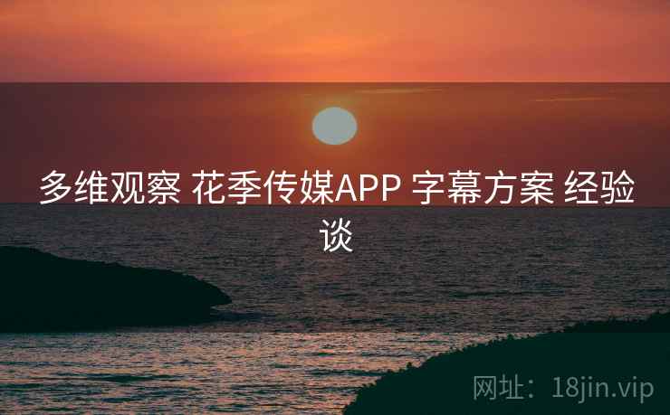 多维观察 花季传媒APP 字幕方案 经验谈