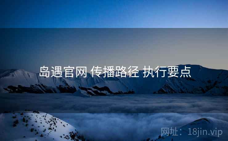 岛遇官网 传播路径 执行要点