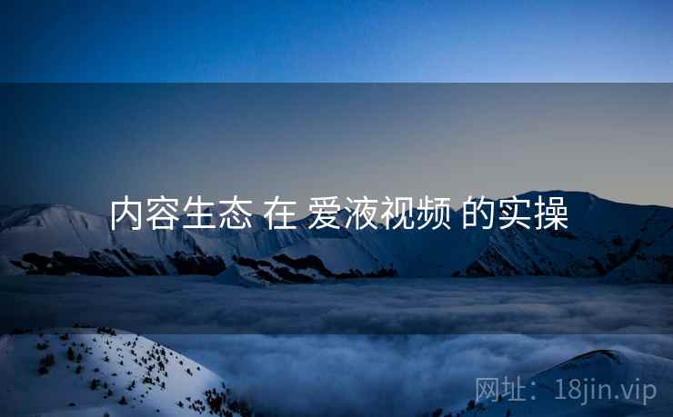 内容生态 在 爱液视频 的实操
